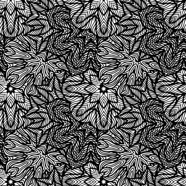 Sömlös svart vitt mönster — Stock vektor