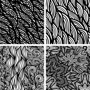 set van vier naadloze patronen