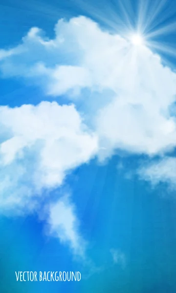 Fond vectoriel, soleil sur les nuages — Image vectorielle