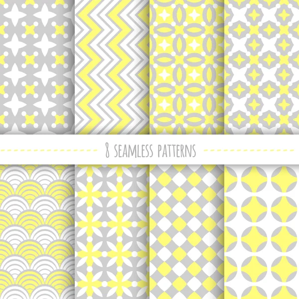 Set of seamless geometric patterns — Stock Vector