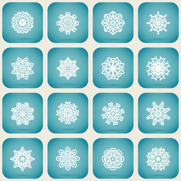 Christmas set of snowflakes — Stock Vector