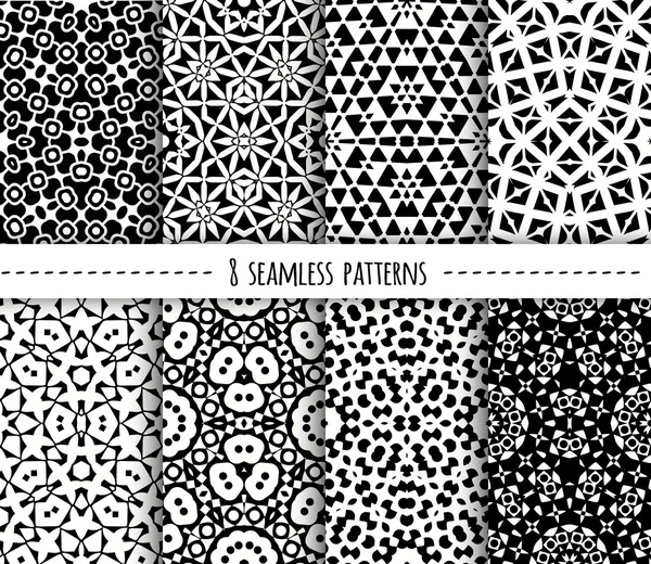 Set of seamless geometric patterns — Stock Vector