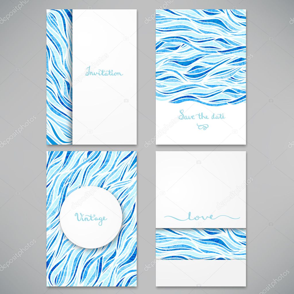 Set of beautiful cards for invitation or announcement