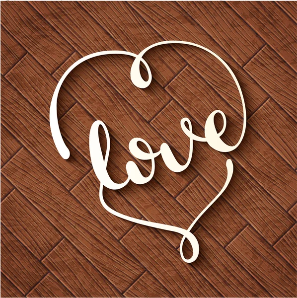 Amor caligrafia artesanal — Vetor de Stock
