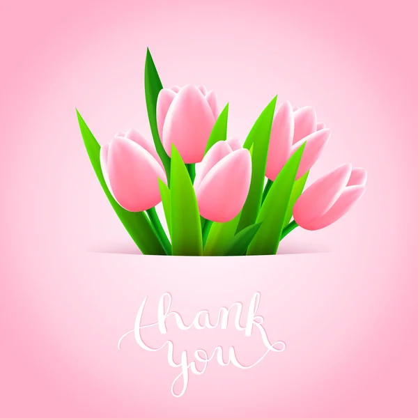 Thank you with tulip flowers — Stock Vector