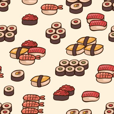 Farklı suşi ile sorunsuz arka plan