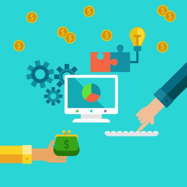 Yatırım ve kar başlangıç düz kavramı.