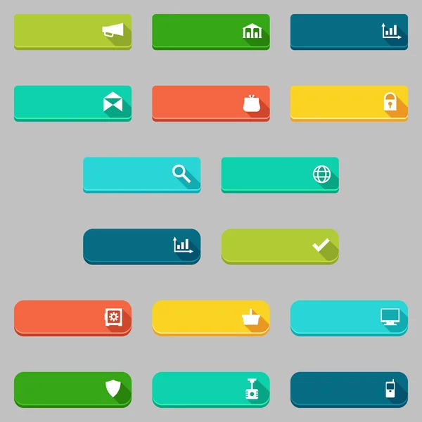ベクトルを寄付し、購入の概念フラットなボタン設定. — ストックベクタ