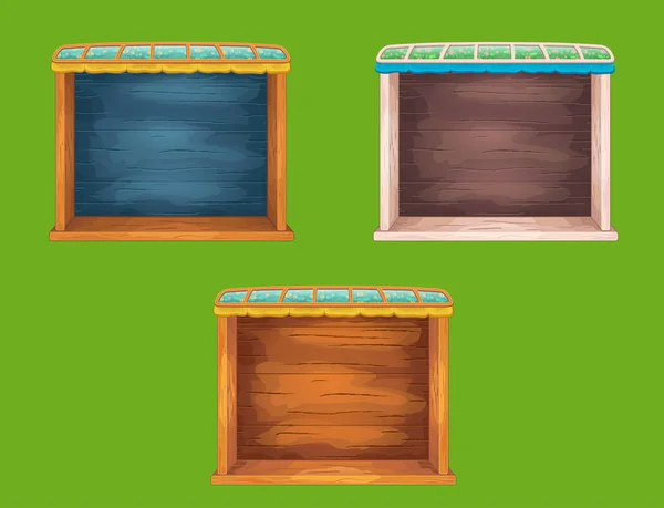 Ράφι ξύλινο παιχνίδι σύνολο των windows — Διανυσματικό Αρχείο