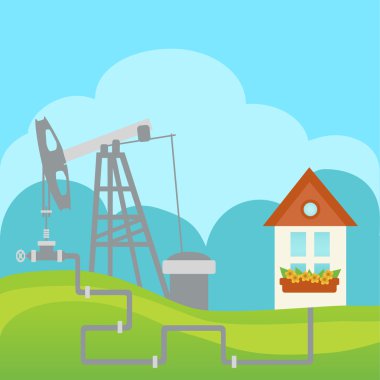 Petrol ve gaz işleme tesisi ve ev
