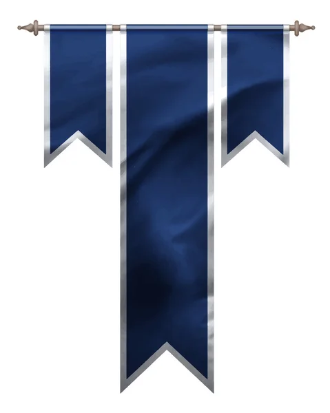 Blue triple flag — Stock Vector