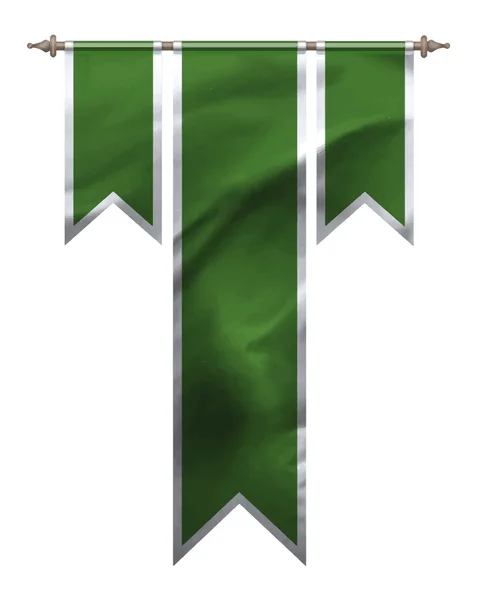 Zielone flagi potrójny — Wektor stockowy