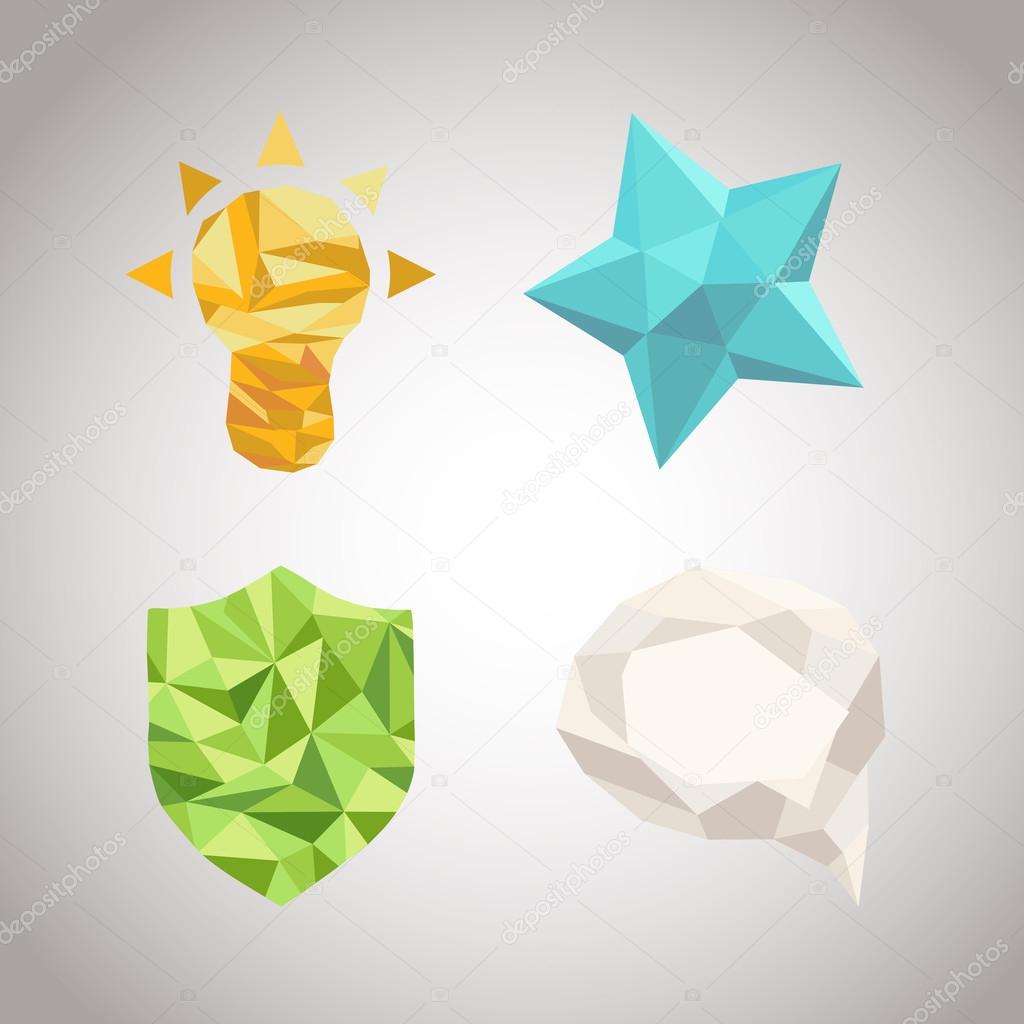 Set of polygonal geometrical figures