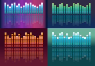 vektör müzik dalgalar kümesi