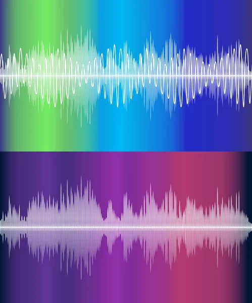 Набор векторных звуковых волн — стоковый вектор