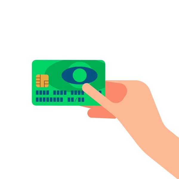 Χέρι που κρατά την πιστωτική κάρτα, απομονωμένες διάνυσμα — Διανυσματικό Αρχείο