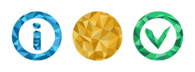 Geometrik şekiller ile poligonal bilgi Icons set