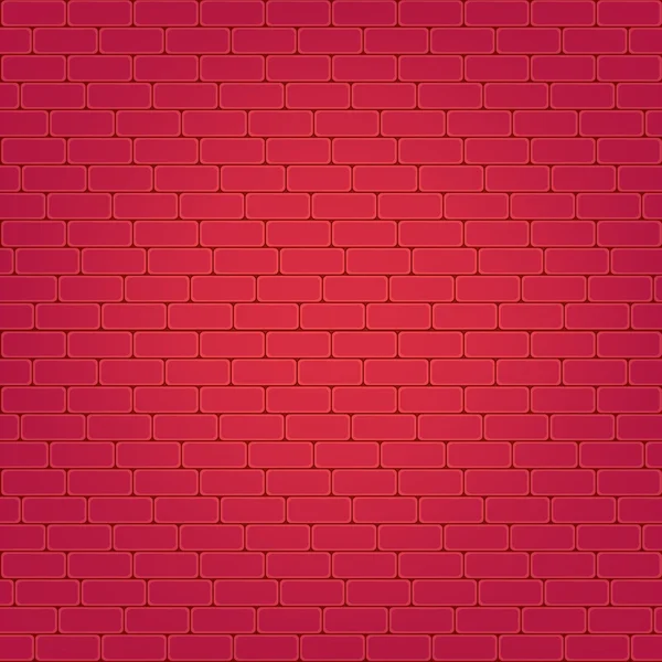 Vector red brick wall seamless background. — Stock Vector