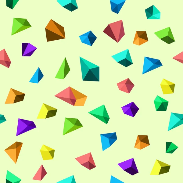 Dibujos animados patrón sin costura, vector de fondo sin fin con formas poligonales — Archivo Imágenes Vectoriales