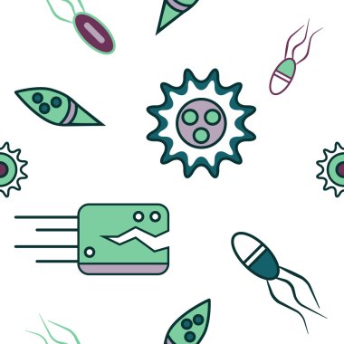 Collection of nasty bugs and germs. clipart