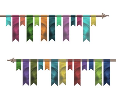 Colored silk flags