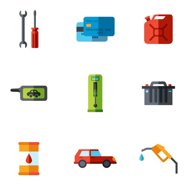 Fuel pump, gas station icons Stock Vector