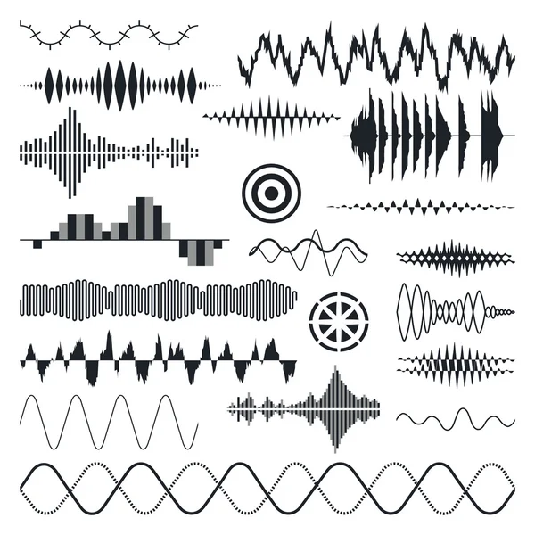 Vector Sound Waves Set. Audio Equalizer Technology, Pulse Musical. Vector Illustration Royalty Free Stock Vectors