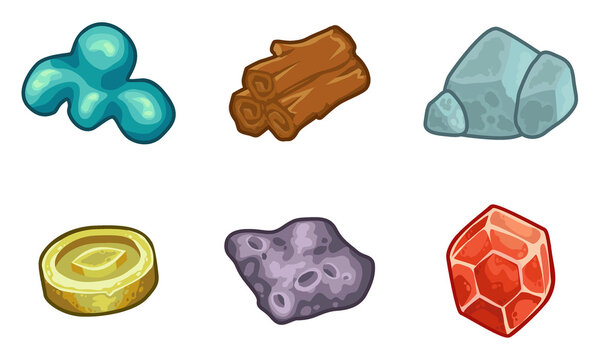 Ресурсы для игр Векторный набор икон
