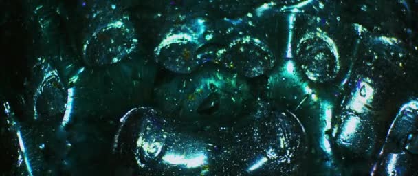 Molde Huellas Dactilares Expande Lentamente Disuelve Limo Verde Azul — Vídeo de stock
