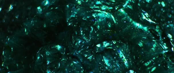 Verde Azul Forma Redonda Substância Gooey Expande Câmera Lenta — Vídeo de Stock