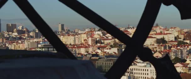 Vue Depuis Tour Lisbonne Par Une Journée Ensoleillée Mouvement Lent — Video