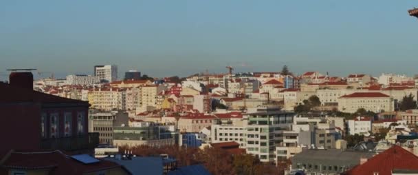 Vue Panoramique Sur Quartier Lisbonne Des Immeubles Appartements Modernes Anciens — Video