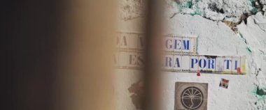 Lisbon, Portugal - Dec. 07, 2019: Traditional Portuguese art tiles and mosaic on a white wall