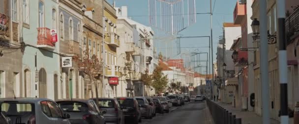 Lisbon Portugal Dec 2019 Scenic View Typical Street Cars Parked — Video