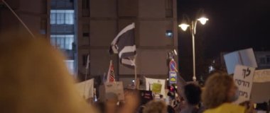 Jerusalem, Israel - August 29, 2020: People protesting against the government in Jerusalem.
