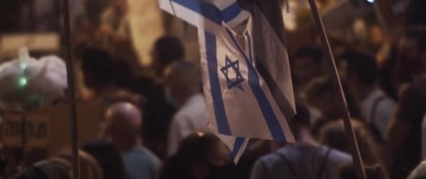 Jerusalem Israel August 2020 Israeli Flags Waving Political Protests Government — Video