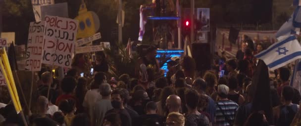 Єрусалим Ізраїль Серпня 2020 Люди Протестують Проти Теперішнього Уряду Єрусалимі — стокове відео