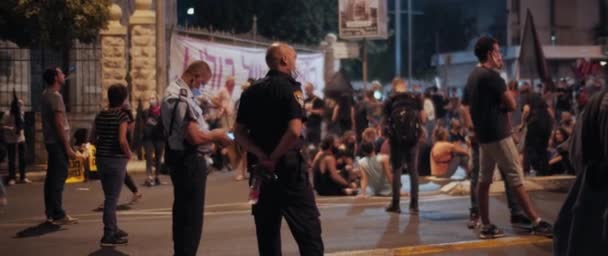 Jerusalem Israel August 2020 Policemen Guarding Political Protests Jerusalem — Video