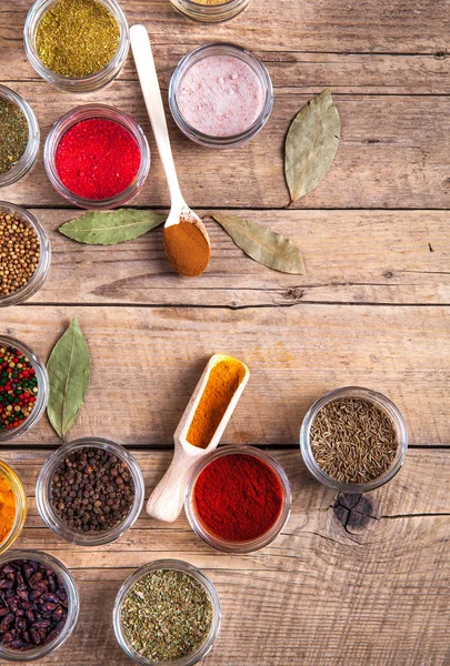 Set of Spices on wood background. Food — Stock Photo, Image