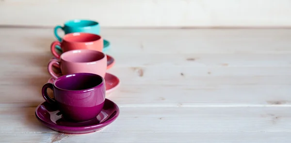 Set di tazze colorate — Foto Stock