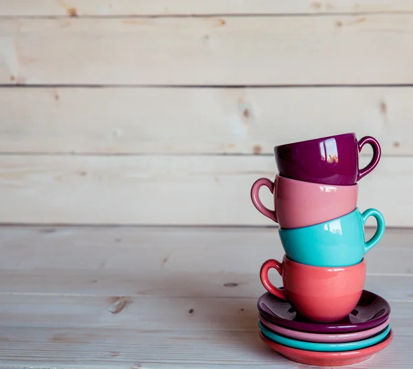 Concetto di caffè su uno sfondo di legno — Foto Stock