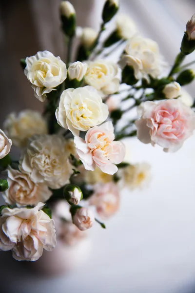 Delicate bouquet of carnations in vintage style — Stock Photo, Image