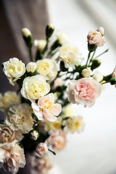 Delicate bouquet of carnations in vintage style — Stock Photo, Image