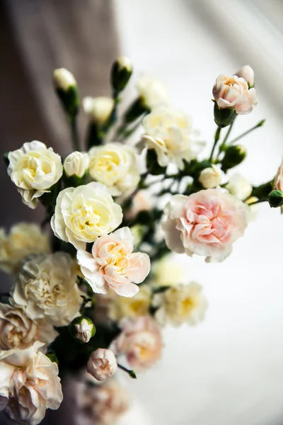 Delicato bouquet di garofani in stile vintage — Foto Stock