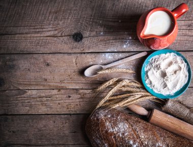 Gıda. ekmek pişirme için güzel set