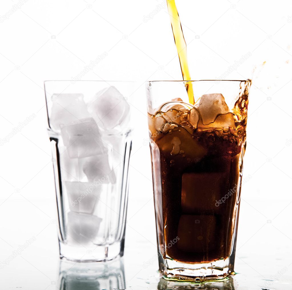 soft drinks. Glass of cola
