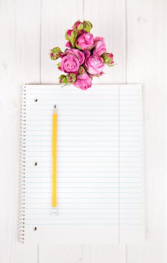 Mesaj, gül yazma için açık boş defter