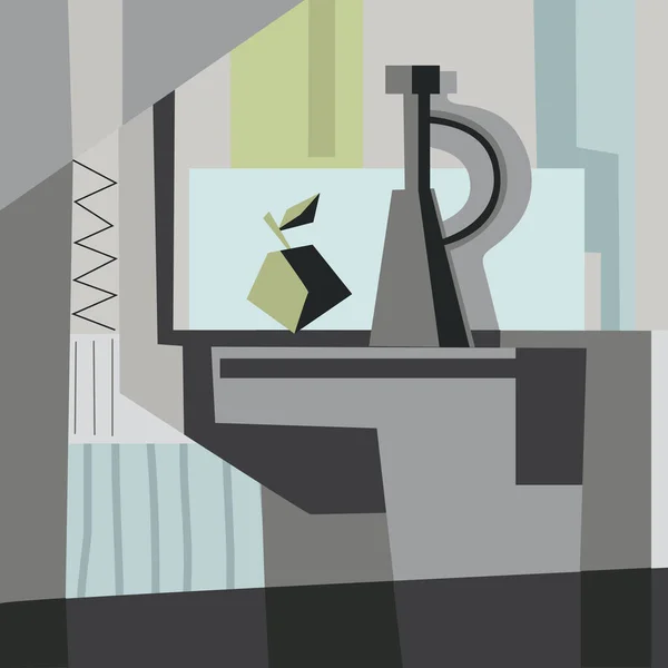 Sürahi ve elma vektör görüntüsü ile yaşam özeti