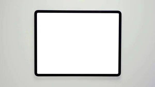 Tablet Black Frame Blank White Screen Isolated Modern Real Tab — Stock Photo, Image