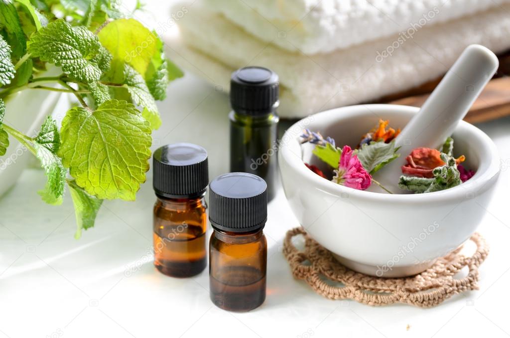 aromatherapy treatment with herbs